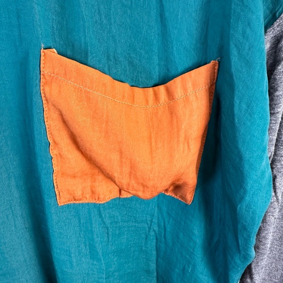 Dolan Left Coast‎ Anthropology Womens Med Teal Gray Long Sleeve Colorblock Top - Picture 3 of 5